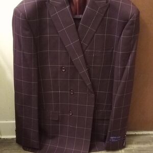 Elegant Men's Dark Purple Windowpane Blazer